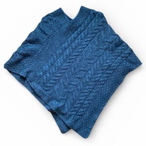 ARAN Wool Knit Poncho